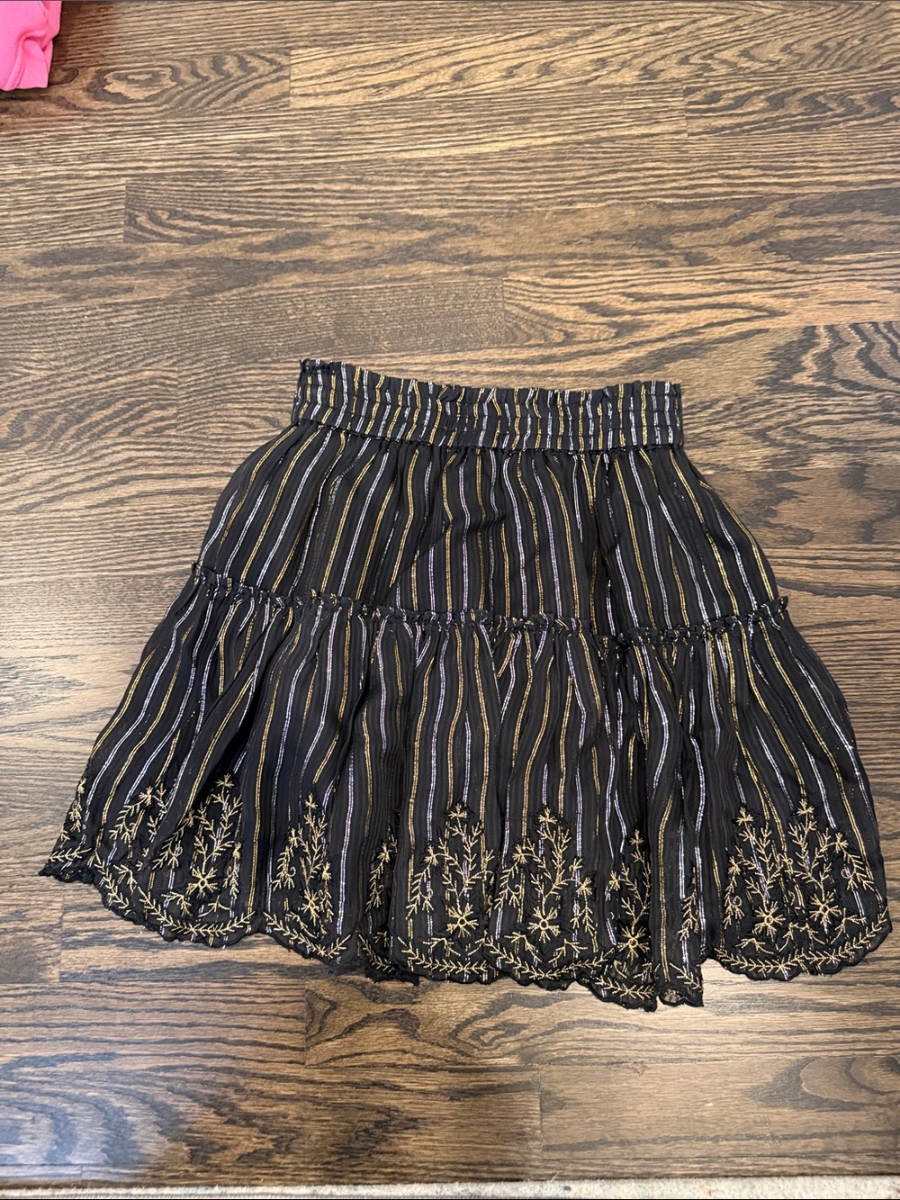 Women's Black Tiered Embroidered Skirt - misa Los Angeles